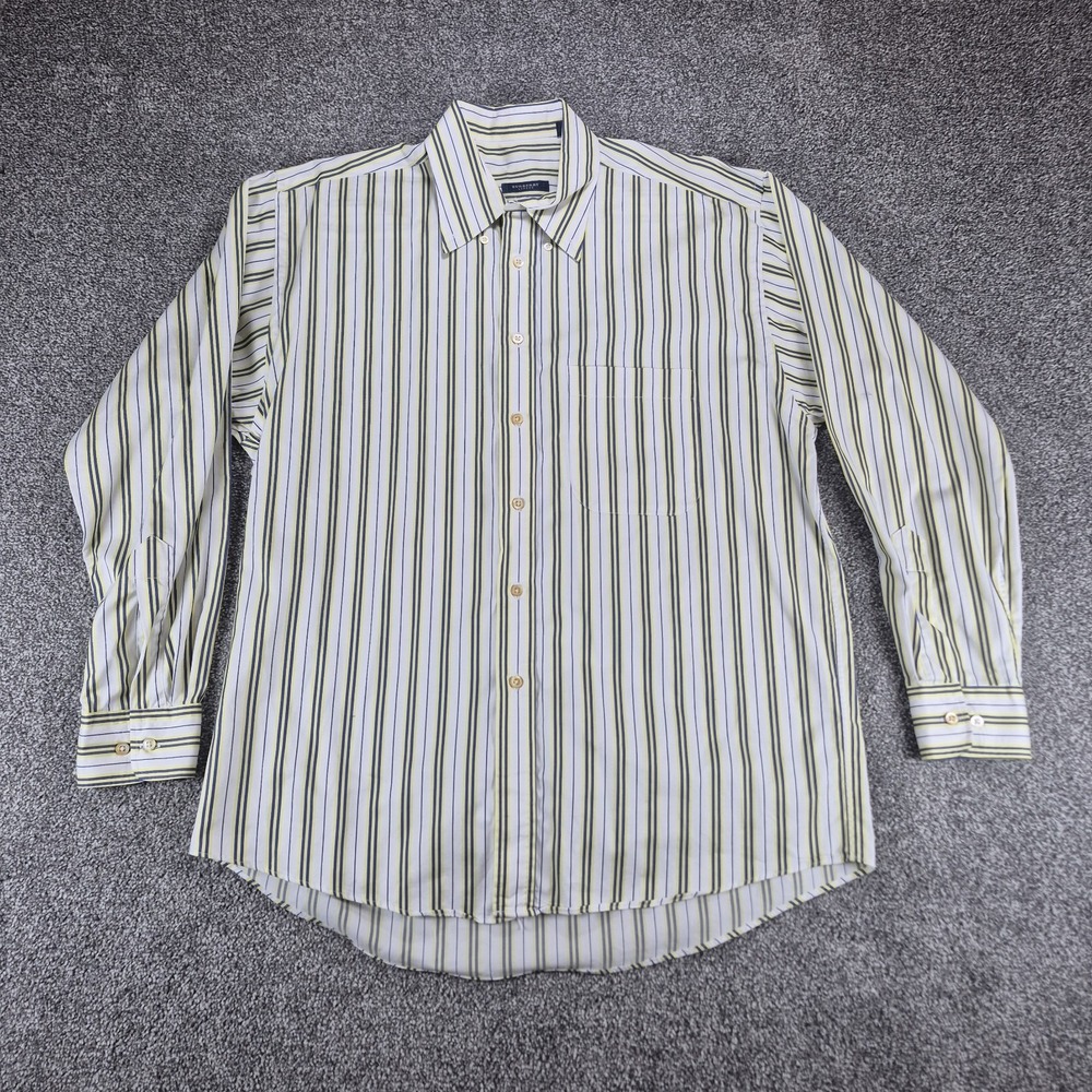 Vintage Burberry London Shirt Men's‎ Large Striped Button Down Made in USA